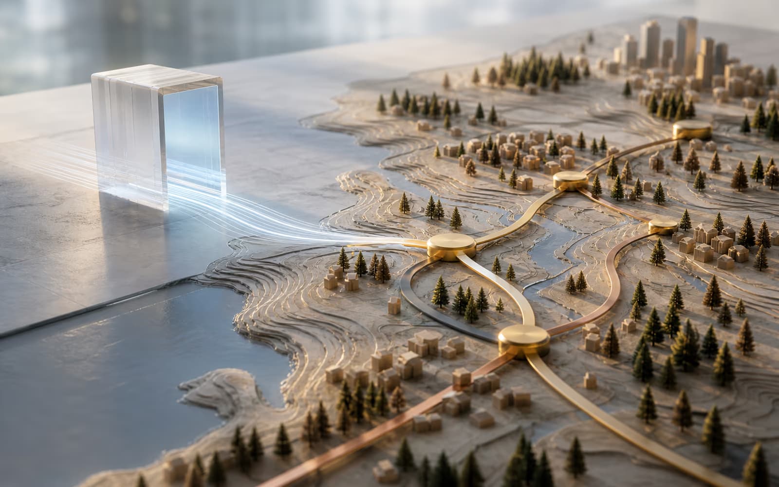 Architectural scene representing digital mortgage comparison for a Nesto alternative.
