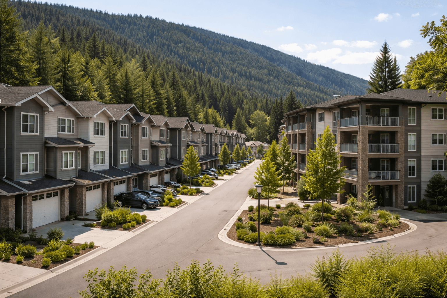 Castlegar townhomes and hillside neighbourhood