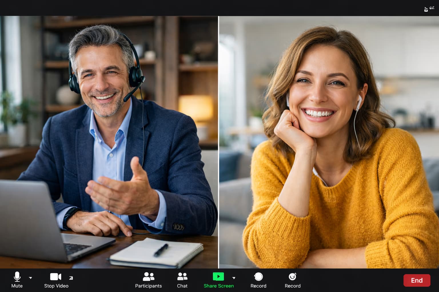 Borrower and broker meeting over secure browser-based video call