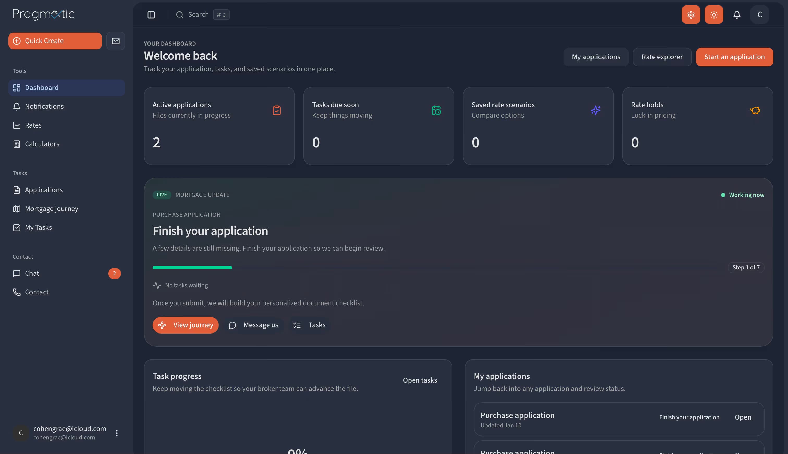 Pragmatic Mortgage dashboard preview