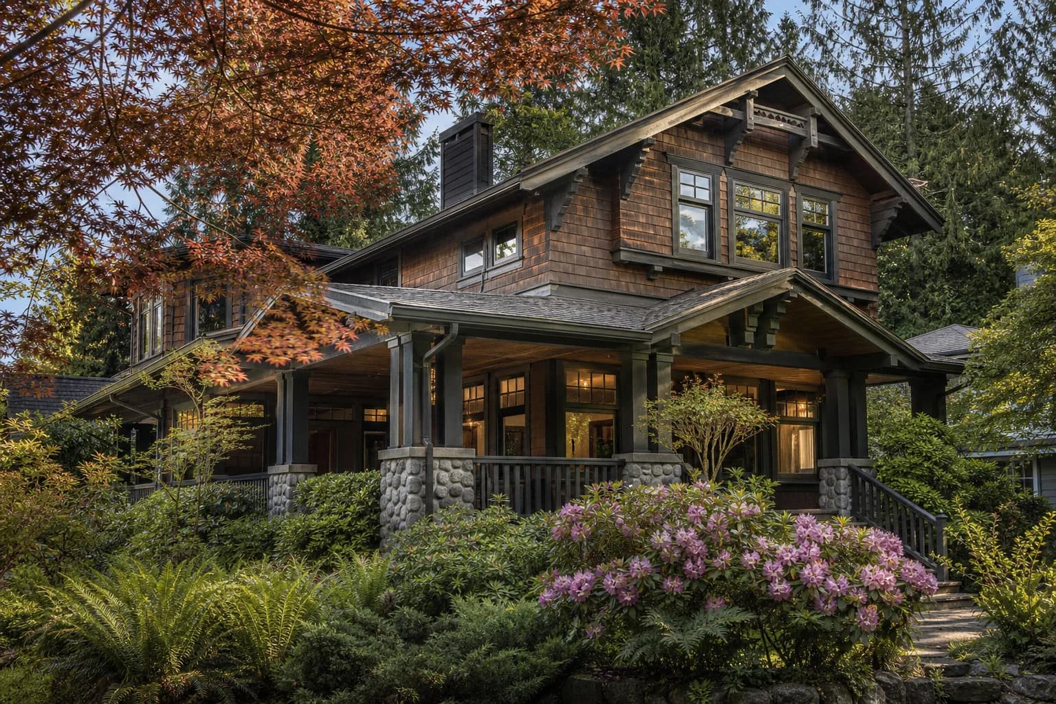 Arts and Crafts style home in Vancouver with cedar siding