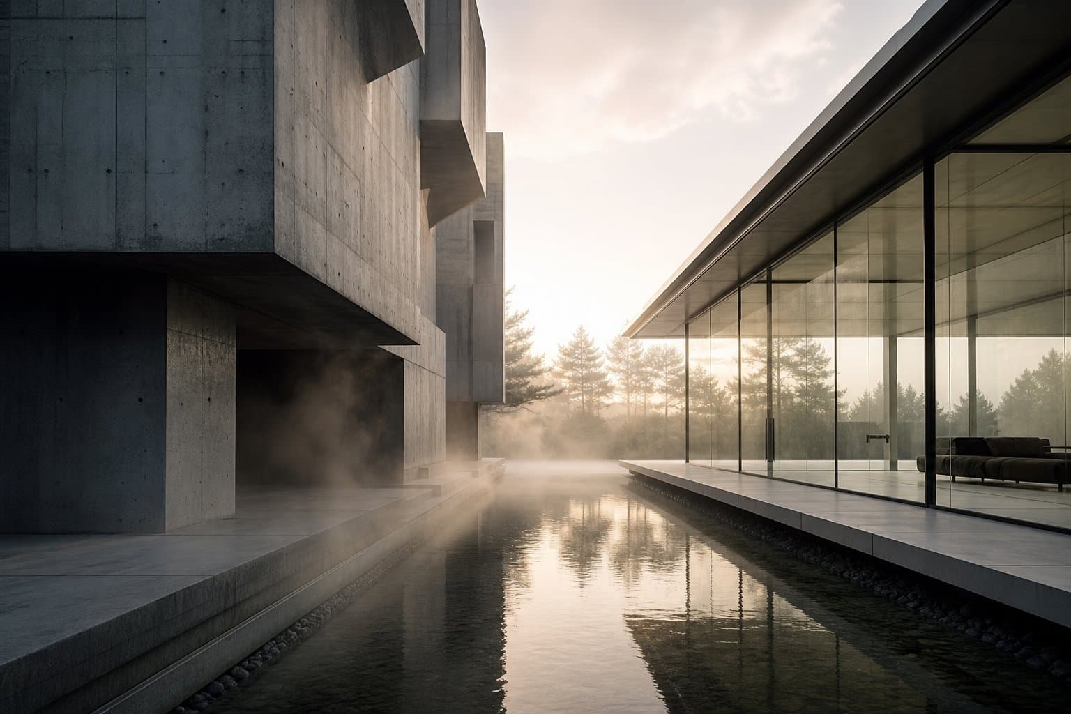 Contrast between breaking a fixed mortgage and breaking a variable — penalty scale represented through architectural mass and lightness
