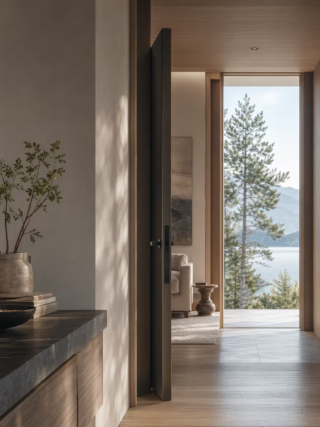 Architectural HELOC hero artwork with layered interior thresholds and calm light.