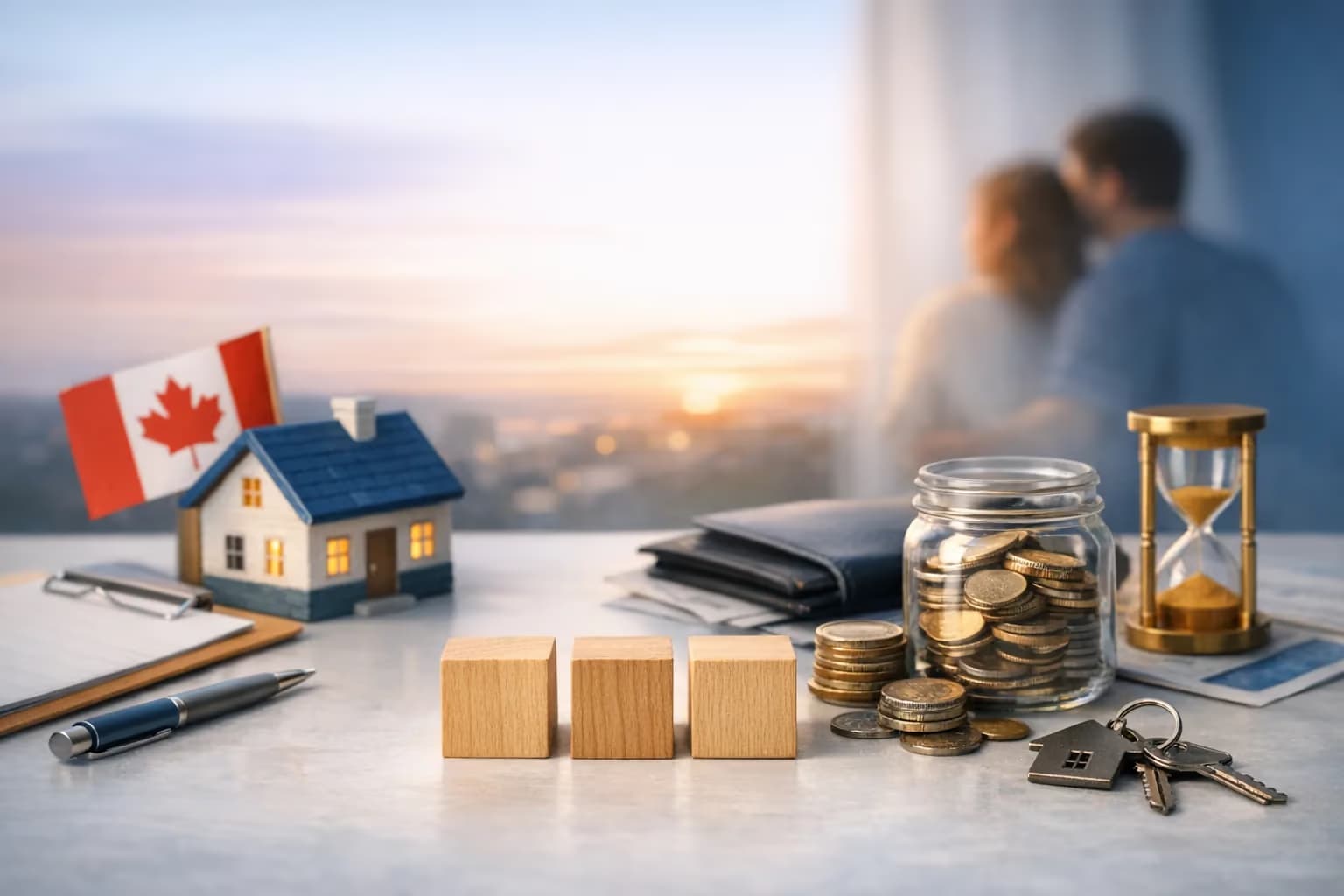 First-time buyers reviewing budget scenarios and next-home numbers together.