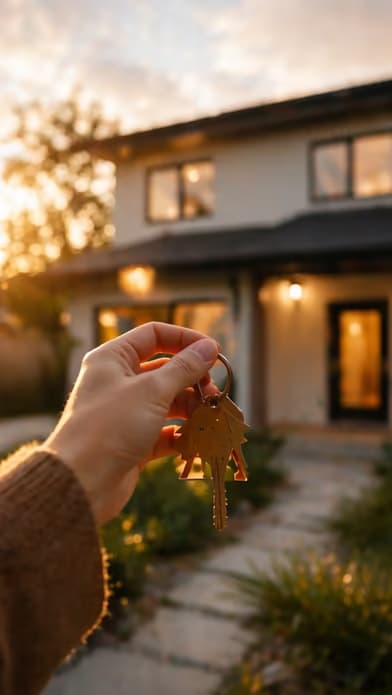First-time buyers reviewing budget scenarios and next-home numbers together.