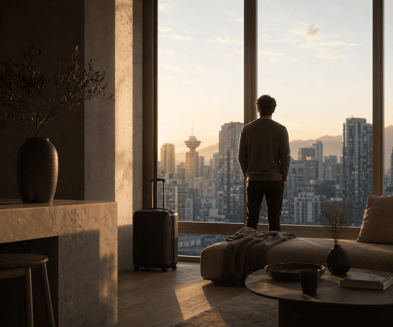 Editorial tools artwork showing a newcomer mortgage flow from calculators to application.