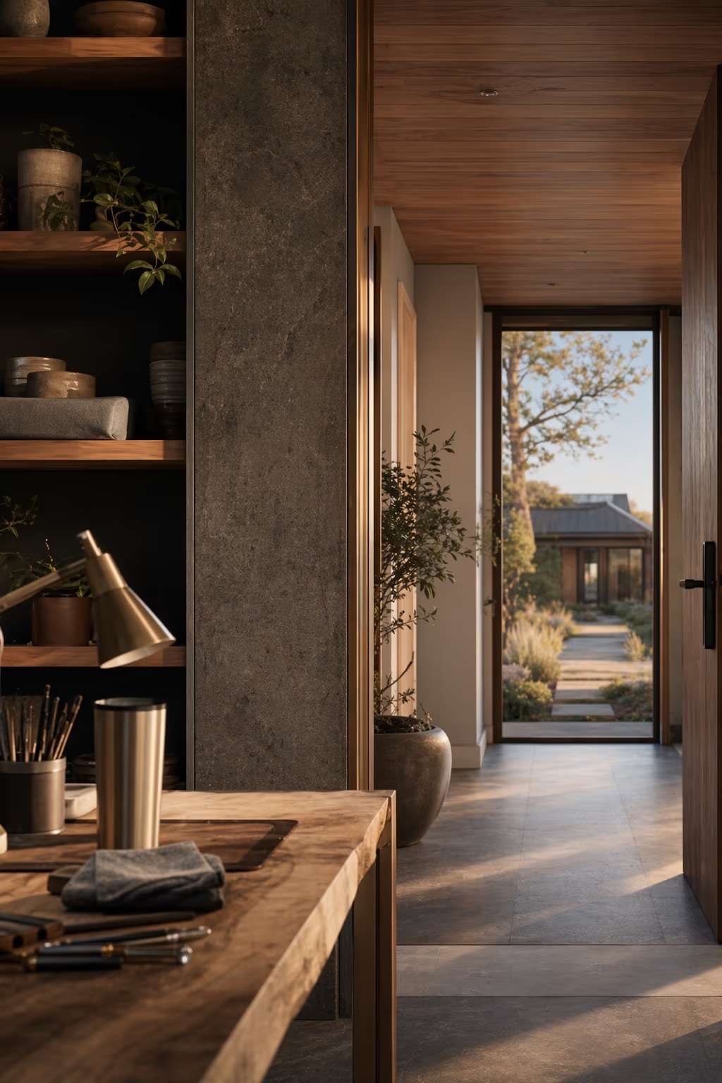 BFS and Alt-A self-employed mortgage artwork with layered business and residential spaces.