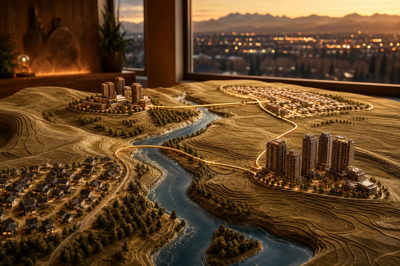 Alberta prairie landscape with golden hour light, representing thoughtful mortgage planning