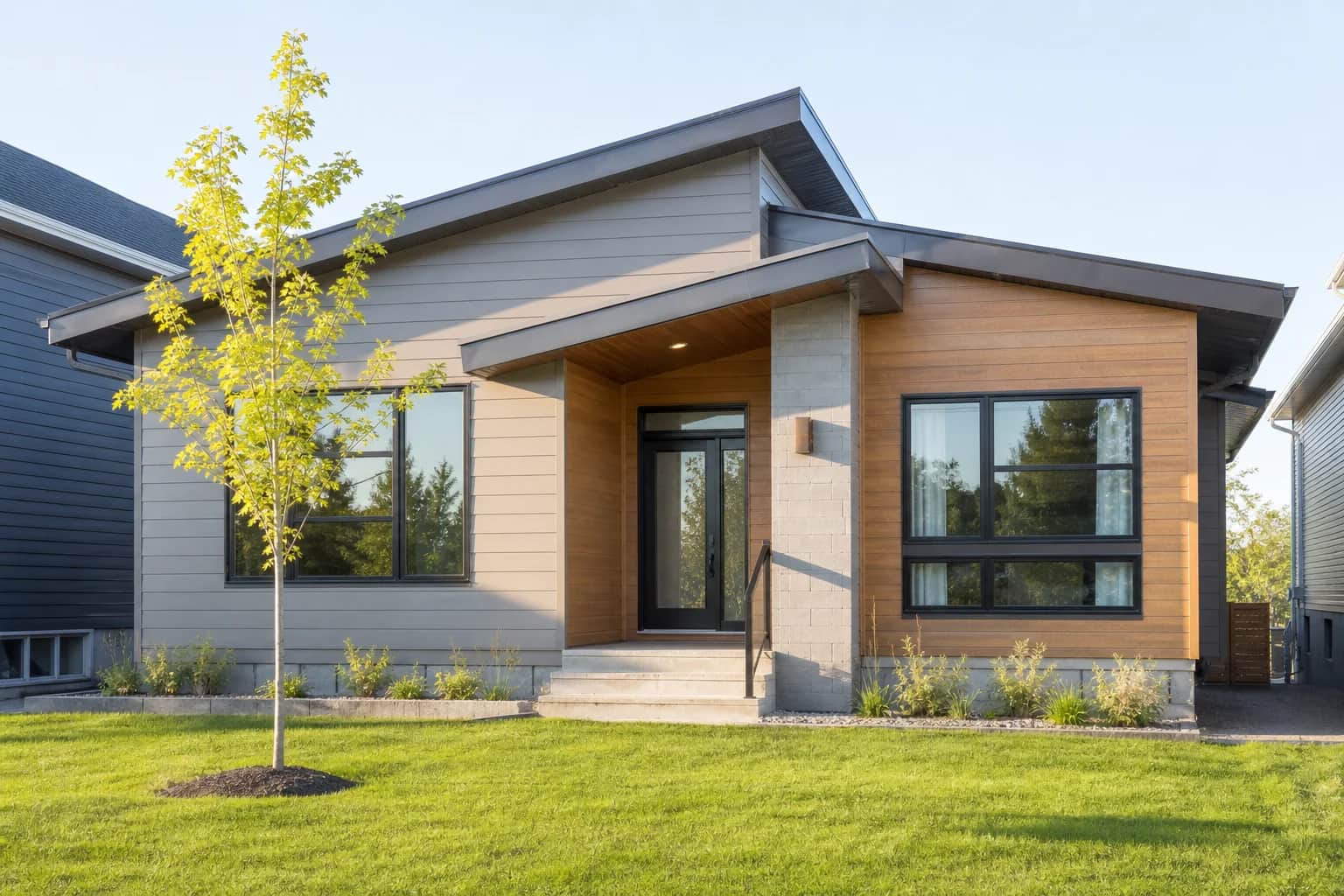 Contemporary Canadian starter home — representing the first home that RRSP Home Buyers' Plan funds help make possible.