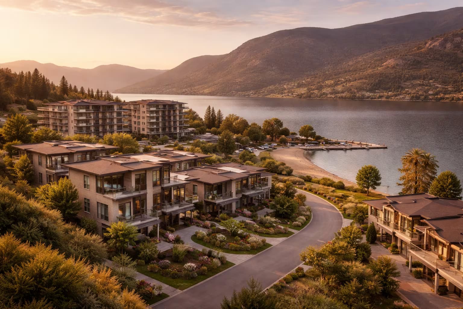 Penticton condo and townhome waterfront neighbourhood