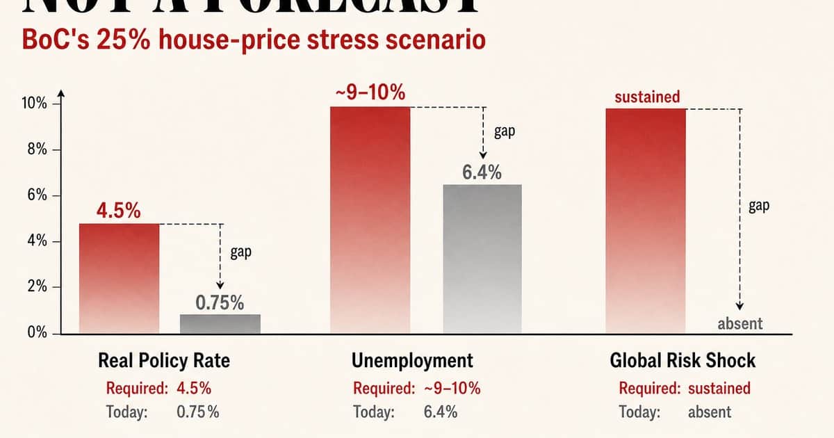 The BoC's 25% House-Price Scenario: What It Actually Says, What Would Have to Break, and Why Your Mortgage Isn't Automatically Doomed article image