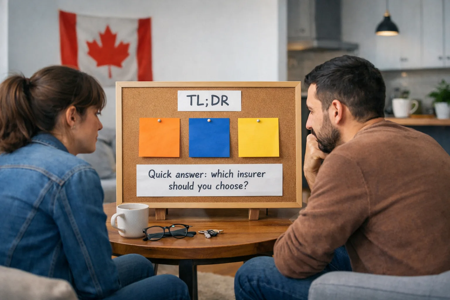 CMHC vs Sagen vs Canada Guaranty comparison in Canada with a Canadian home at sunset