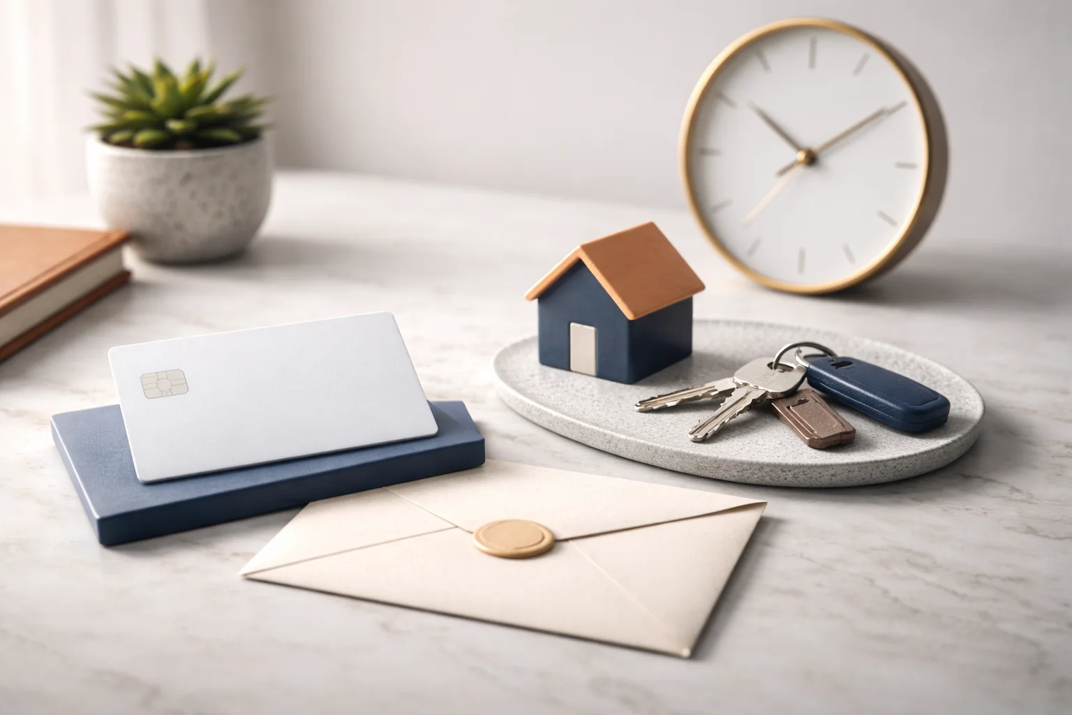 credit score basics for Canadian mortgages documents and calculator in warm sunset light