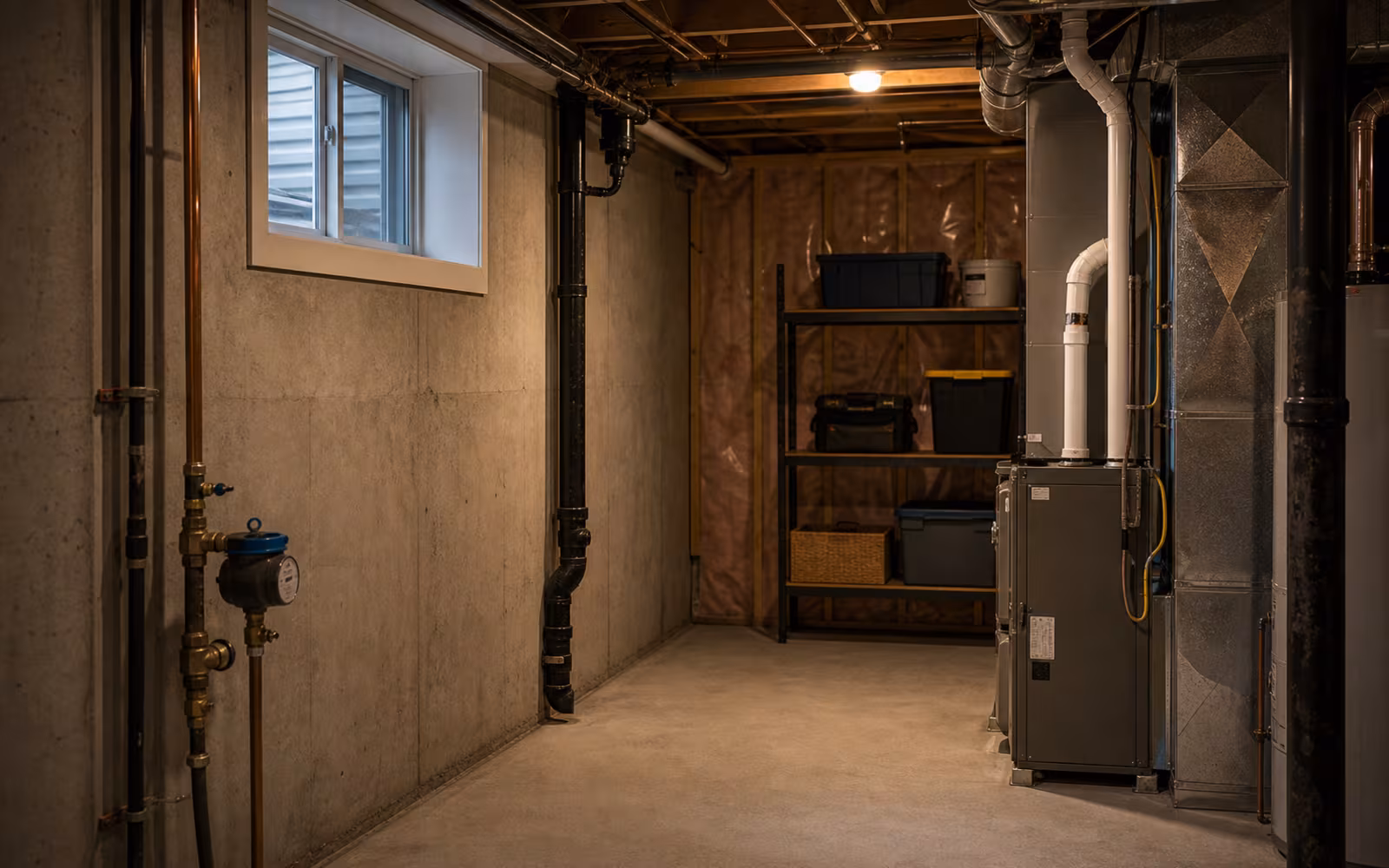 Canadian basement mechanical room representing carrying-cost risk when interest-only debt does not reduce.