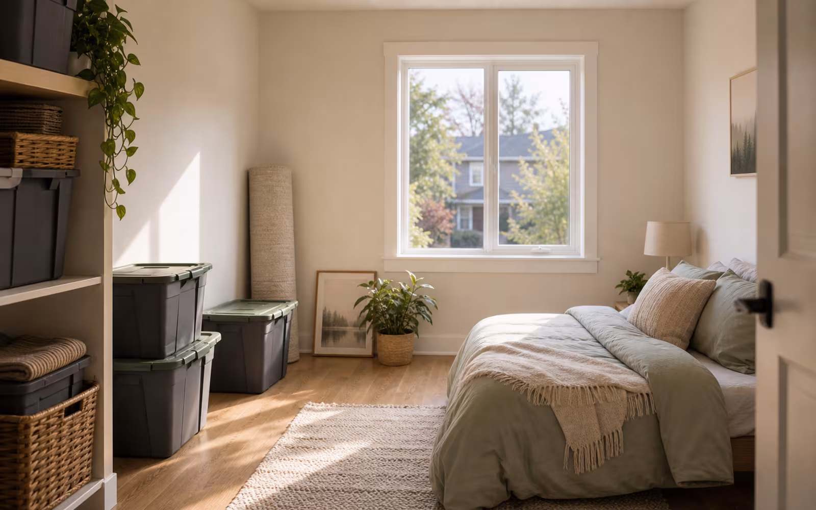 Bright Canadian spare room being organized, representing a planned exit from interest-only borrowing.