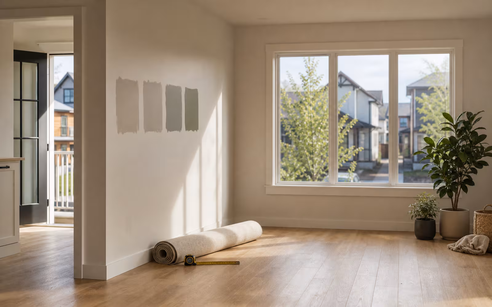 Empty Canadian home room before move-in representing new-property qualification for a portable mortgage.
