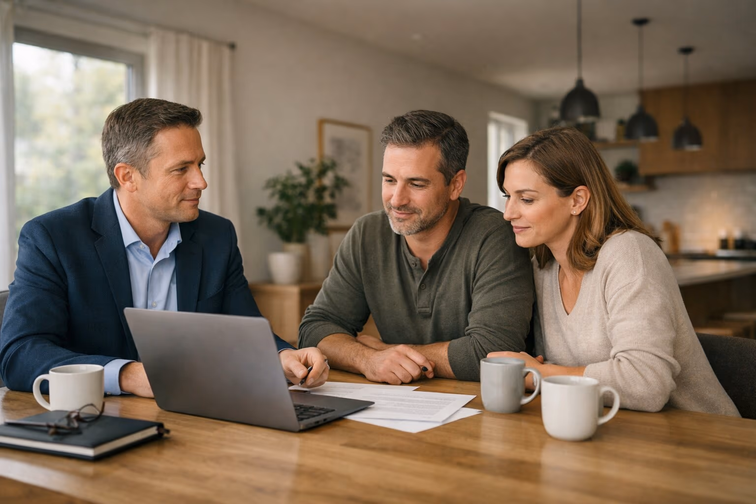 Premium residential interior representing mortgage refinance planning and equity decisions.